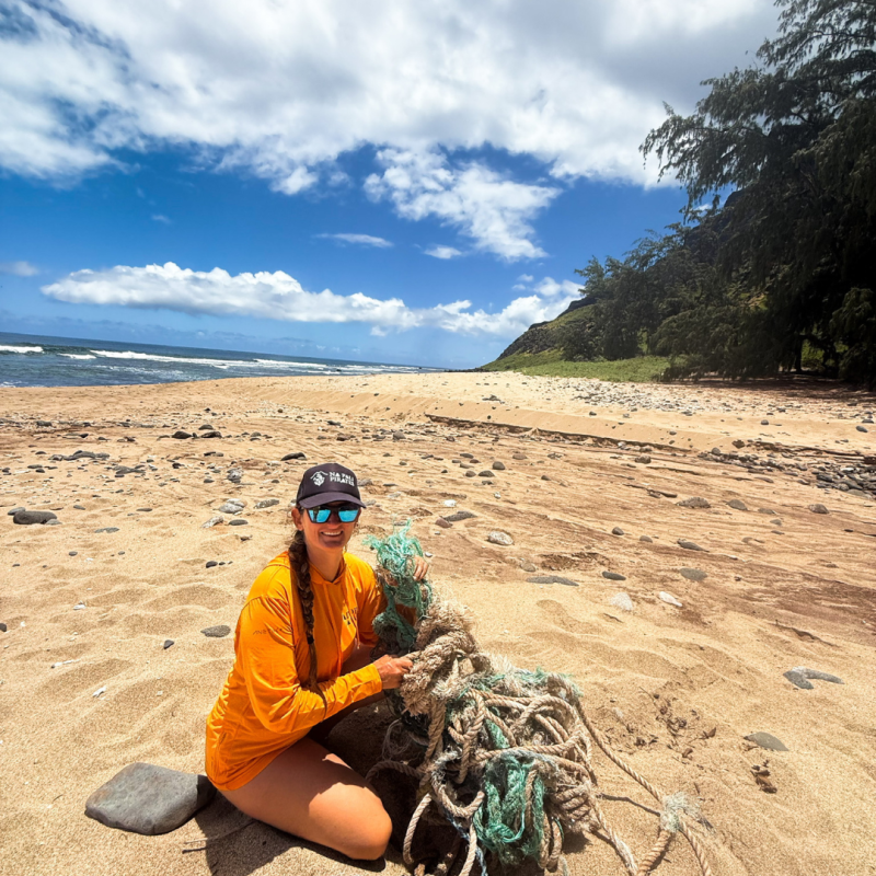 a person sitting on a beach